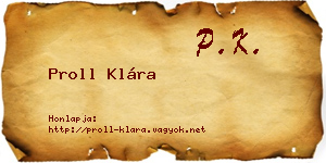 Proll Klára névjegykártya